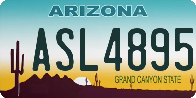 AZ license plate ASL4895
