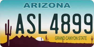 AZ license plate ASL4899