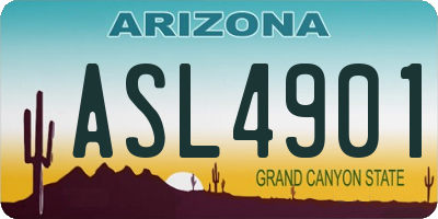 AZ license plate ASL4901
