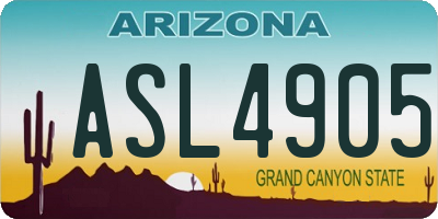 AZ license plate ASL4905