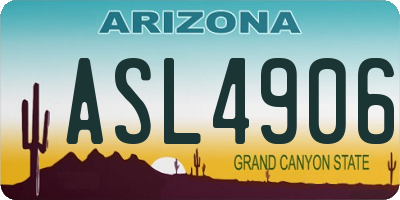 AZ license plate ASL4906