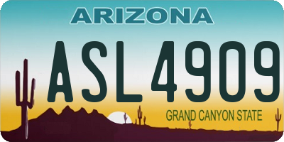 AZ license plate ASL4909