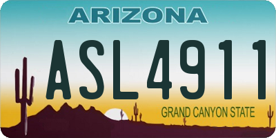 AZ license plate ASL4911