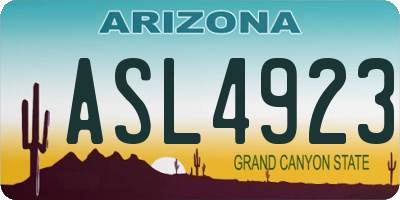 AZ license plate ASL4923