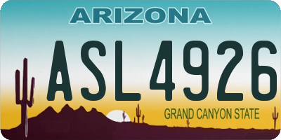 AZ license plate ASL4926