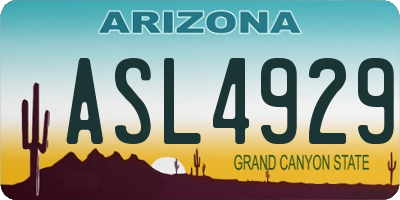 AZ license plate ASL4929