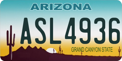 AZ license plate ASL4936