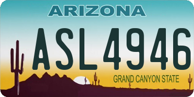 AZ license plate ASL4946