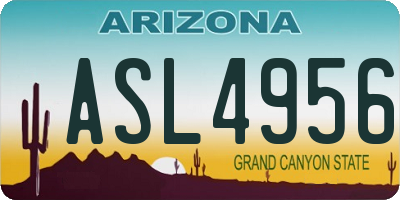 AZ license plate ASL4956