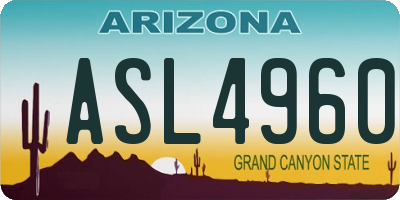 AZ license plate ASL4960