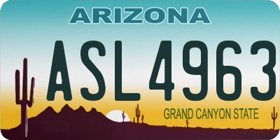 AZ license plate ASL4963