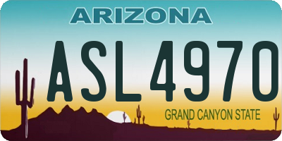 AZ license plate ASL4970