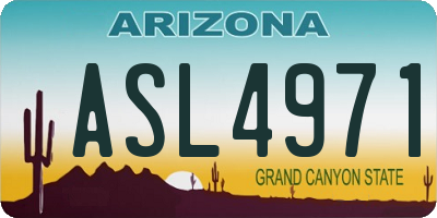 AZ license plate ASL4971