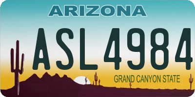 AZ license plate ASL4984