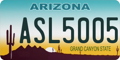 AZ license plate ASL5005