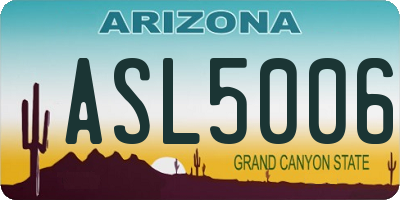 AZ license plate ASL5006
