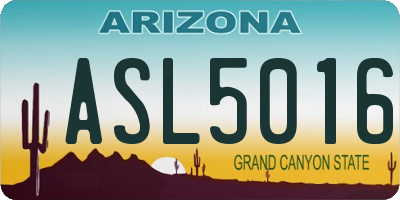 AZ license plate ASL5016