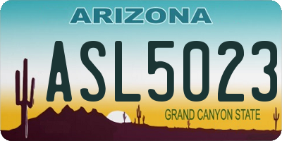 AZ license plate ASL5023