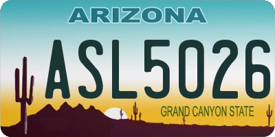 AZ license plate ASL5026