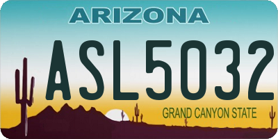 AZ license plate ASL5032