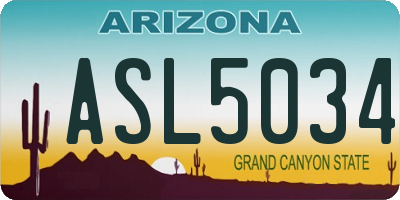 AZ license plate ASL5034