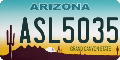 AZ license plate ASL5035