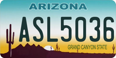 AZ license plate ASL5036