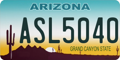 AZ license plate ASL5040