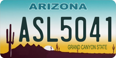 AZ license plate ASL5041
