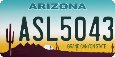 AZ license plate ASL5043