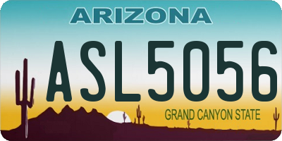 AZ license plate ASL5056