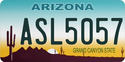 AZ license plate ASL5057