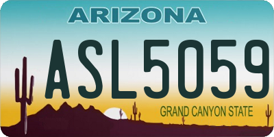 AZ license plate ASL5059