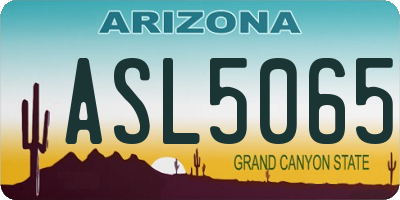 AZ license plate ASL5065