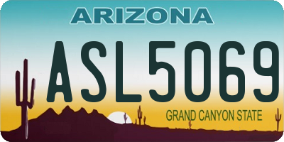AZ license plate ASL5069