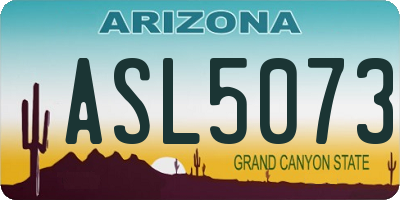 AZ license plate ASL5073