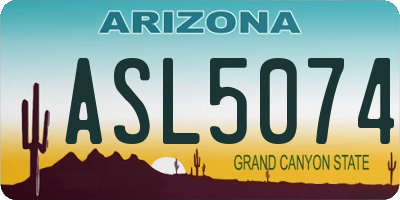 AZ license plate ASL5074