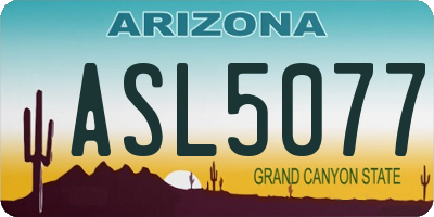 AZ license plate ASL5077