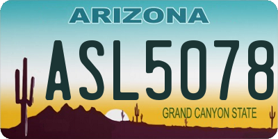 AZ license plate ASL5078