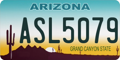 AZ license plate ASL5079