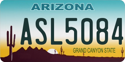 AZ license plate ASL5084