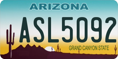 AZ license plate ASL5092