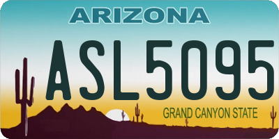 AZ license plate ASL5095