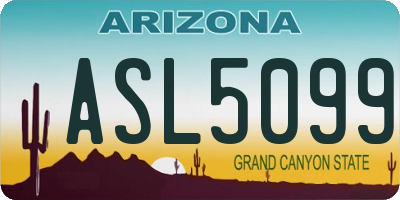 AZ license plate ASL5099