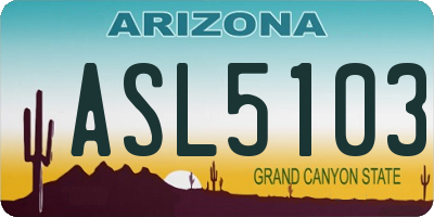 AZ license plate ASL5103