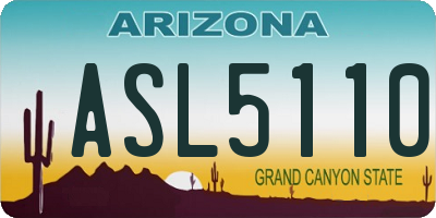 AZ license plate ASL5110