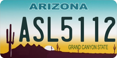 AZ license plate ASL5112