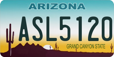 AZ license plate ASL5120