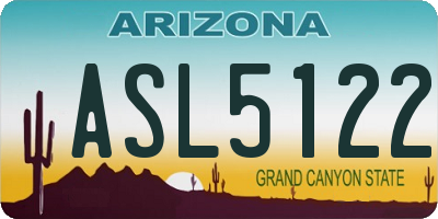 AZ license plate ASL5122