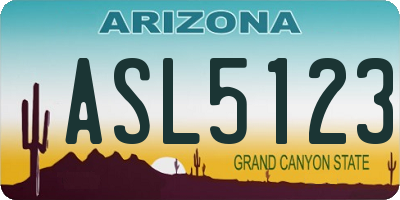 AZ license plate ASL5123